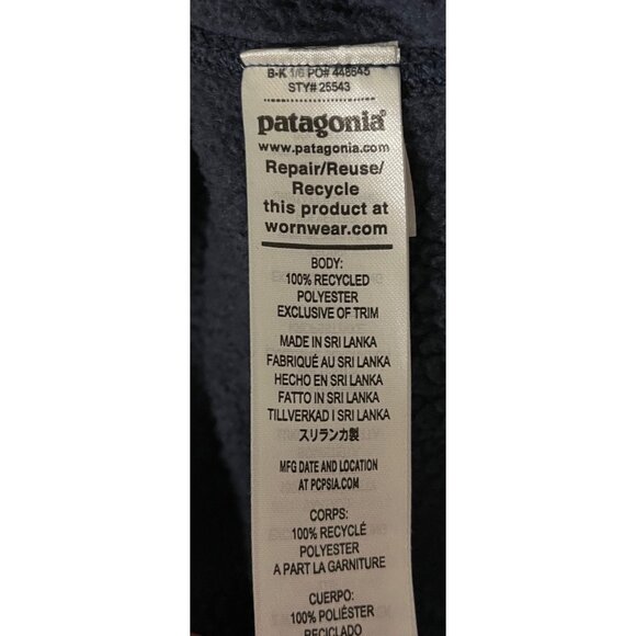 Patagonia Women's XS Long Sleeve Full Zip Better Sweater Heathered Navy - Picture 6 of 6